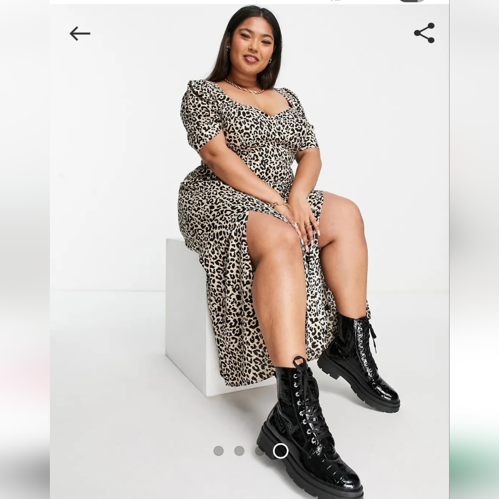ASOS Leopard Print Maxi Dress with Black Boots